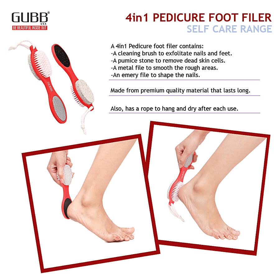 Gubb 4 Way Foot Filer - Pedicure Set For Dead Skin Callus