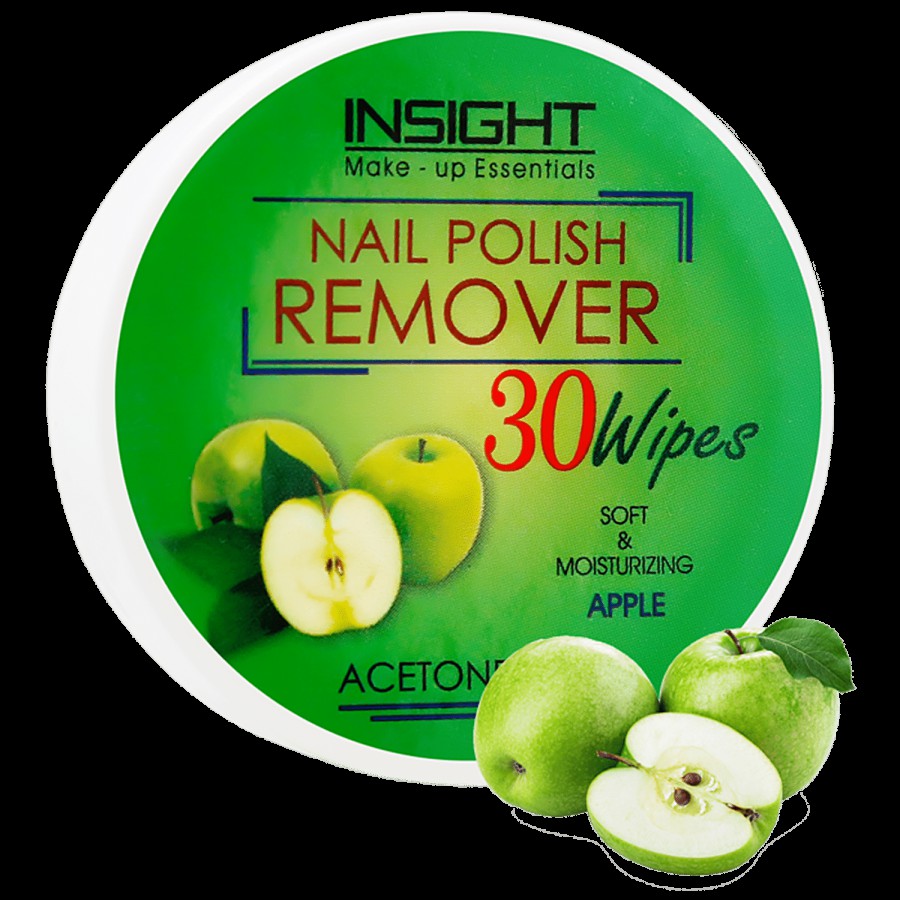 Insight Cosmetics Nail Polish Remover Wipes - Soft & Moisturising