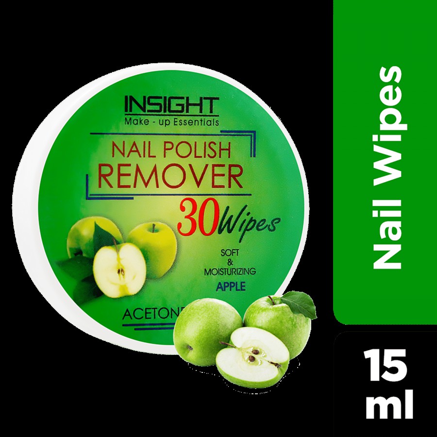 Insight Cosmetics Nail Polish Remover Wipes - Soft & Moisturising