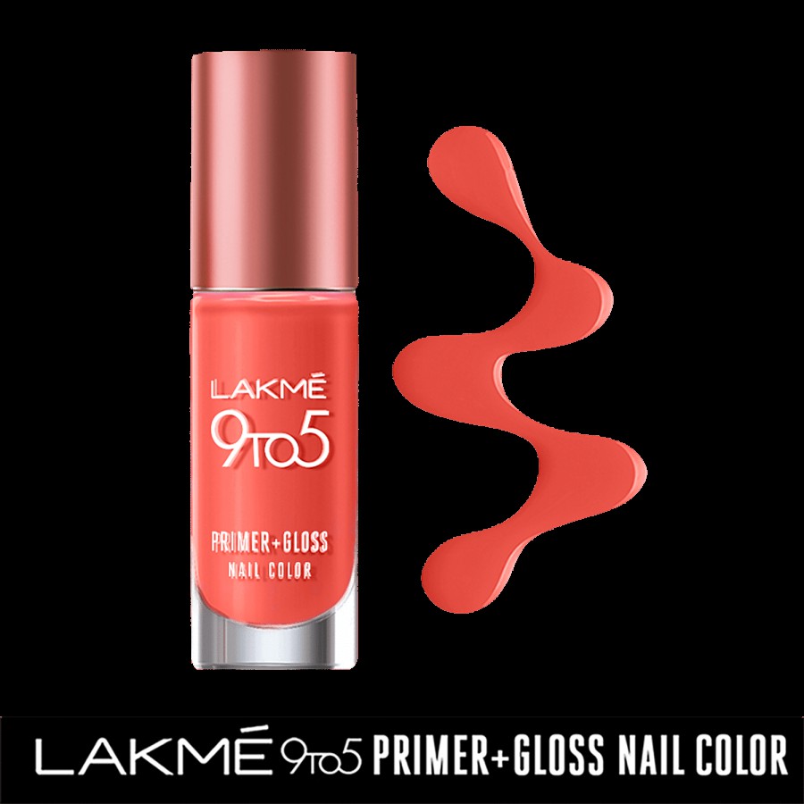 Lakme 9 to 5 Primer + Gloss Nail Colour - Quick Drying