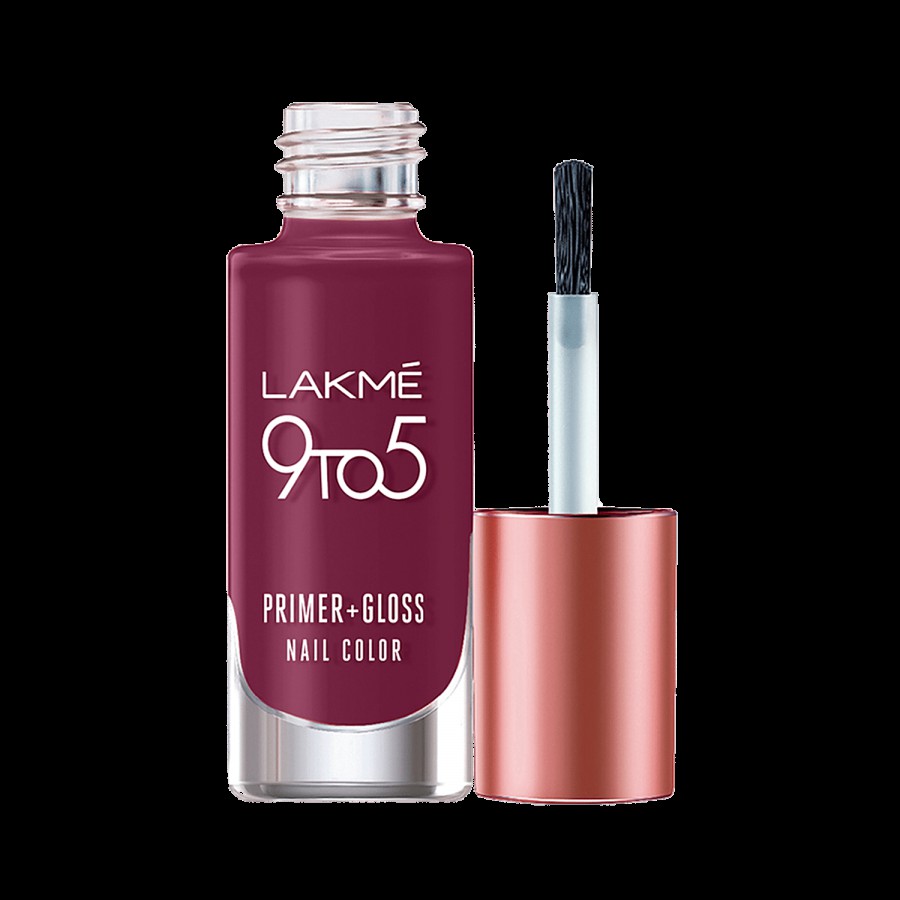 Lakme Nail Colour - 9 To 5 Primer + Gloss Nail Colour