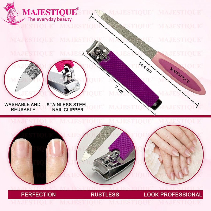 Majestique Nail File & Clipper Set - For Manicure & Pedicure