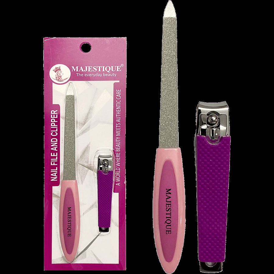 Majestique Nail File & Clipper Set - For Manicure & Pedicure