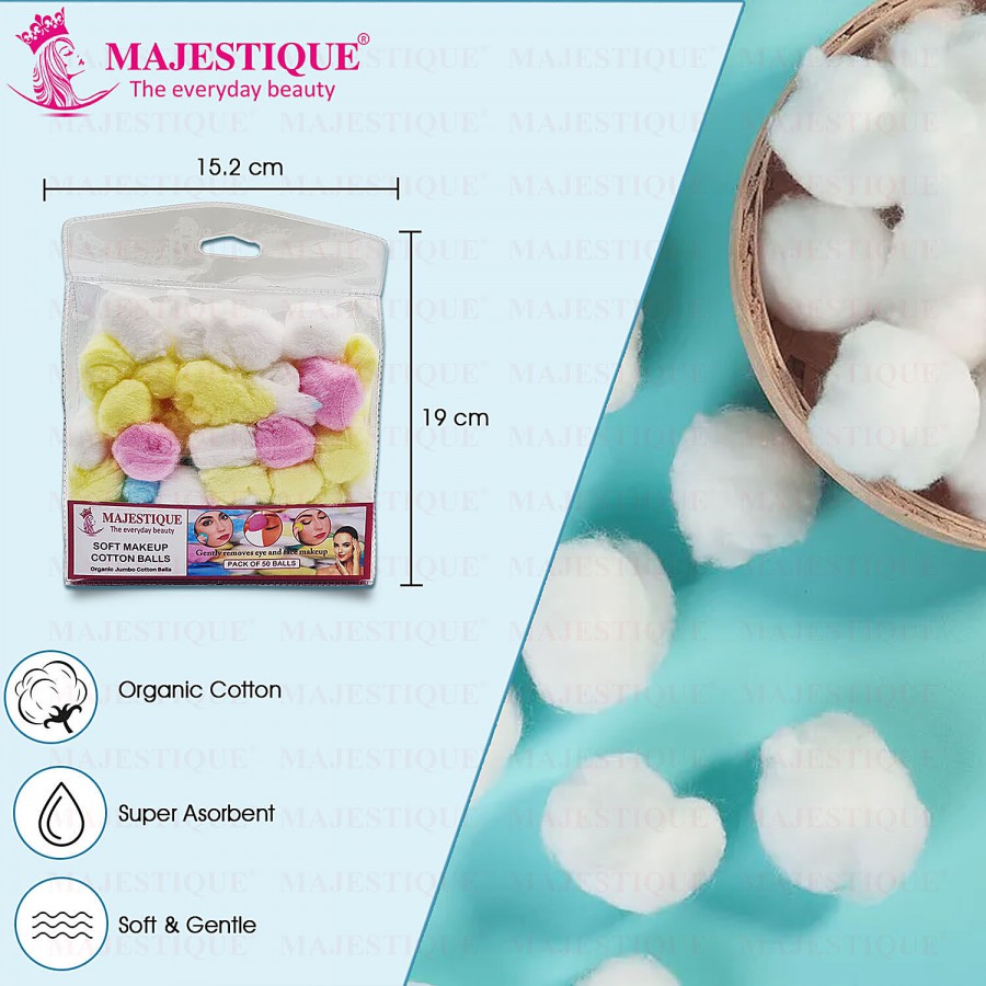 Majestique Natural Cotton Ball - For Make-Up & Nail Polish Removal