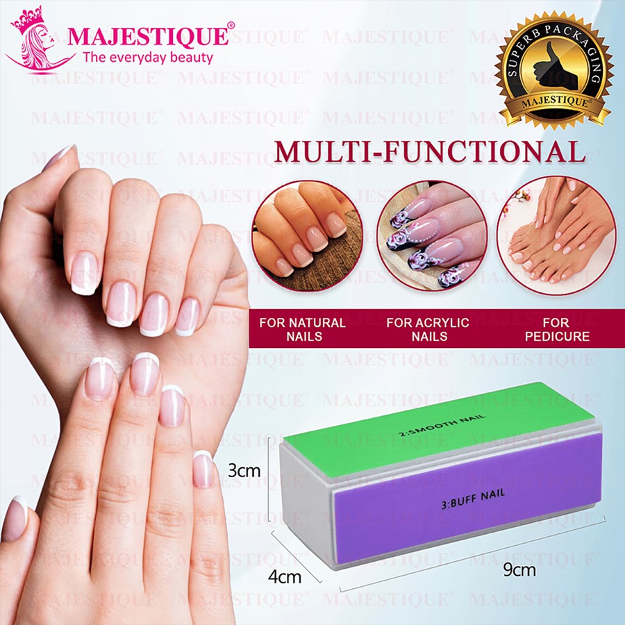 Majestique Professional Manicure 4 Action Nail Buffer - Lightweight