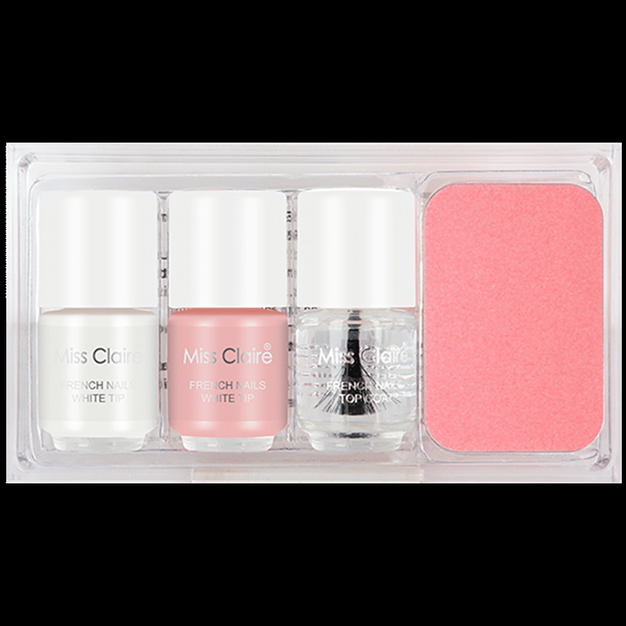 Miss Claire French Manicure Kit With Acrylic Box