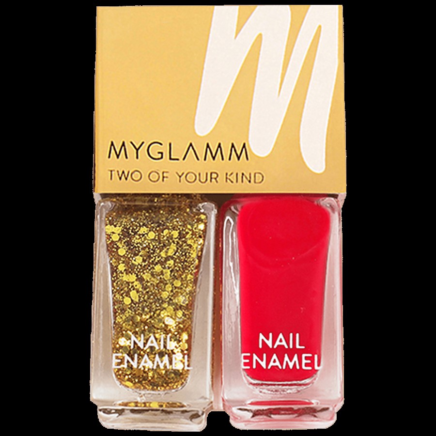 MyGlamm MyGlamm Two Of Your Kind Nail Enamel Duo Glitter Collection