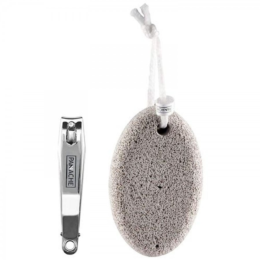 Panache Nail Clipper With Ergonomic Design & Oval Pumice Stone - Colour May Vary