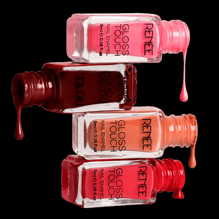 Renee Gloss Touch N03 Red Parade - Set of 4 Nail Enamels