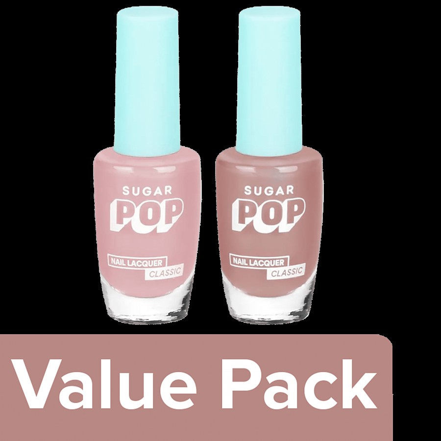 SUGAR POP Nail Lacquer Combo - 01 Spring Bloom 10 ml + 08 Silk Stockings 10 ml