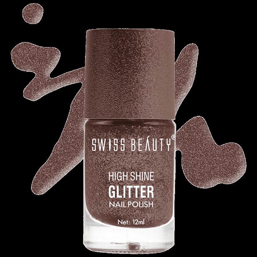 Swiss Beauty High Shine Glitter Nail Polish - Long-Lasting