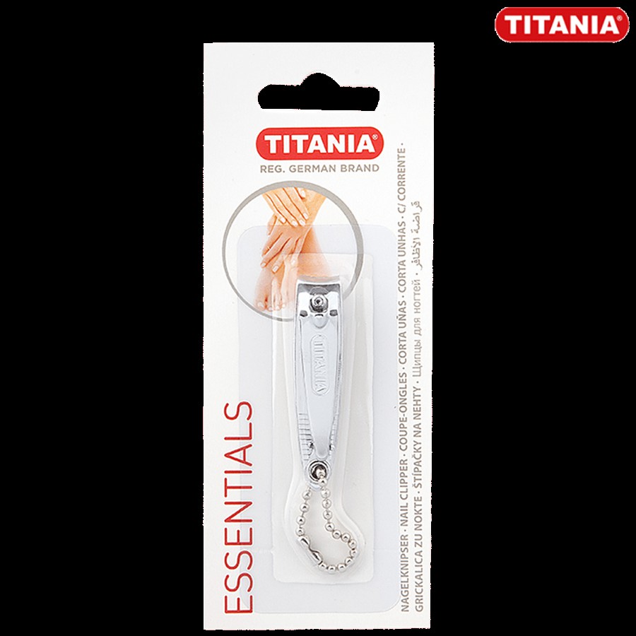 Titania Nail Clipper/Cutter With Filer - Chromium-Plated Metal