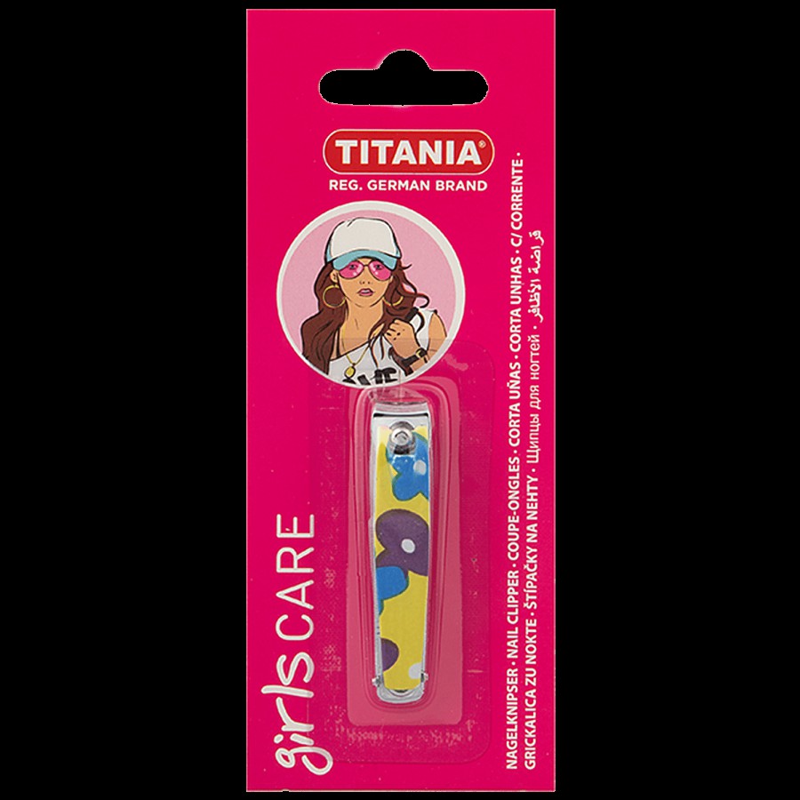 Titania Nail Clipper With Printed Handle - Chromium-Plated Metal