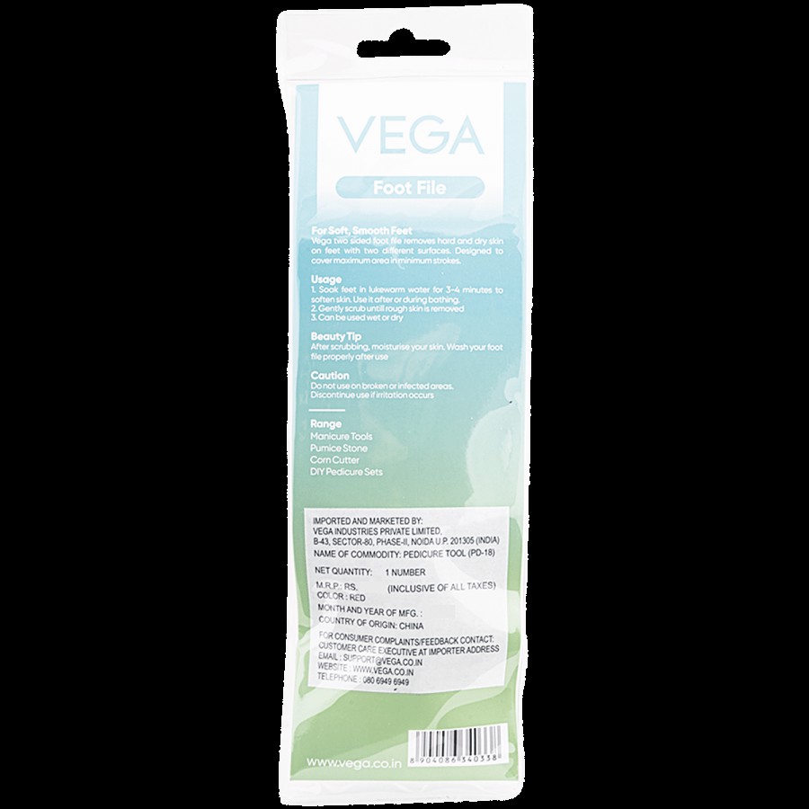 Vega Black Emery Foot File - PD-18