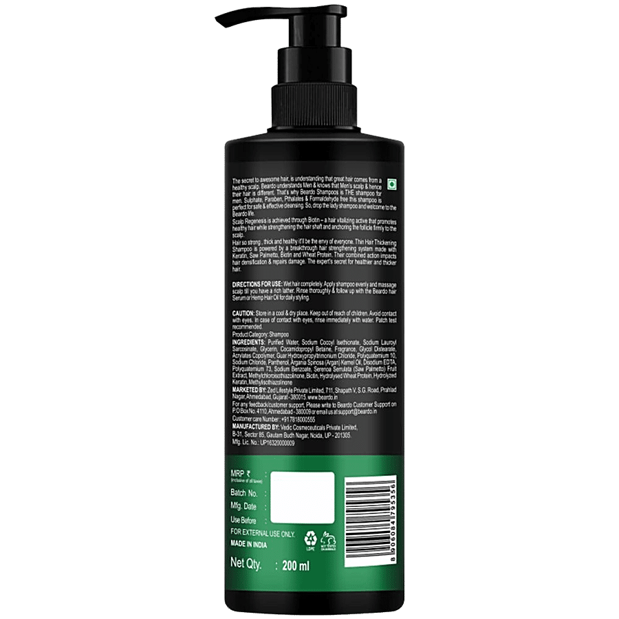 Beardo Thin Hair Thickening Sulphate Free Shampoo