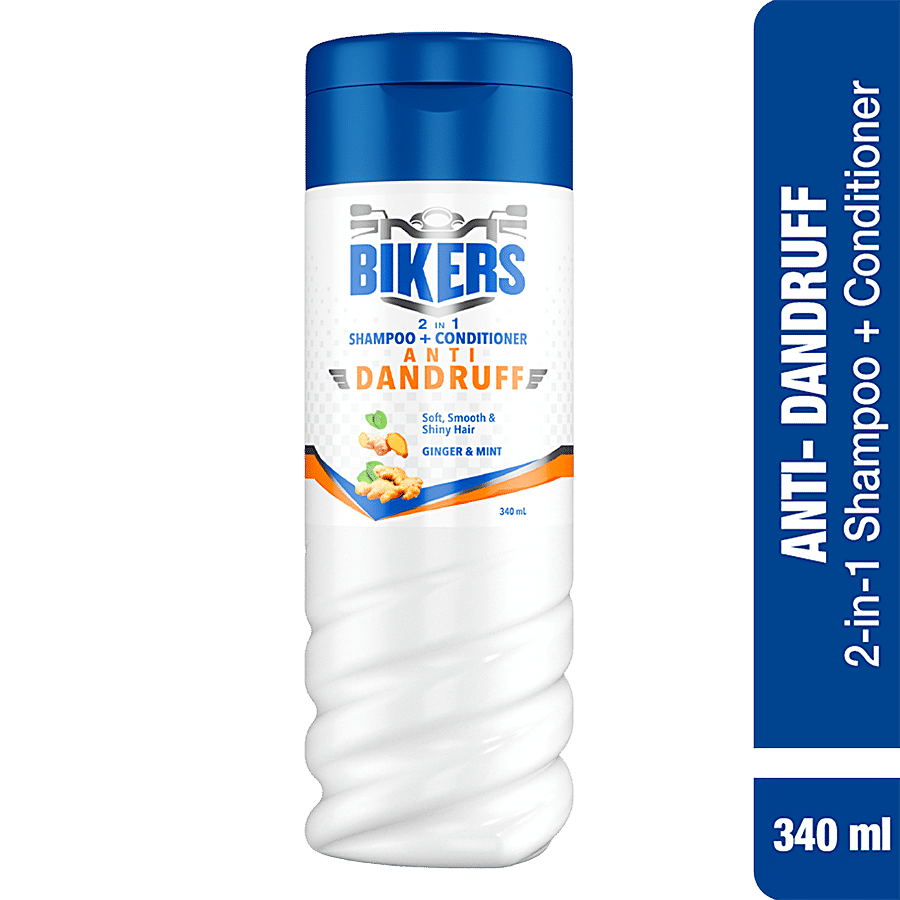 Biker's 2-In-1 Anti Dandruff Shampoo + Conditioner - With Ginger & Mint