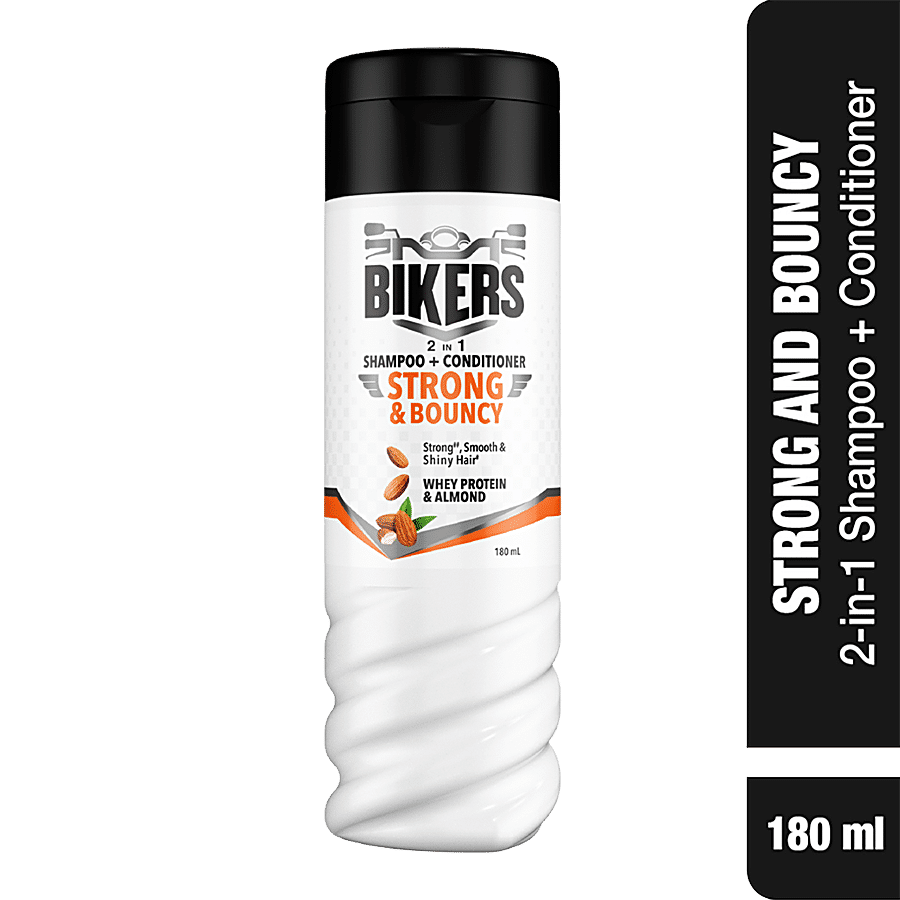 Biker's Strong & Bouncy 2-In-1 Shampoo + Conditioner - With Whey Protein & Almond