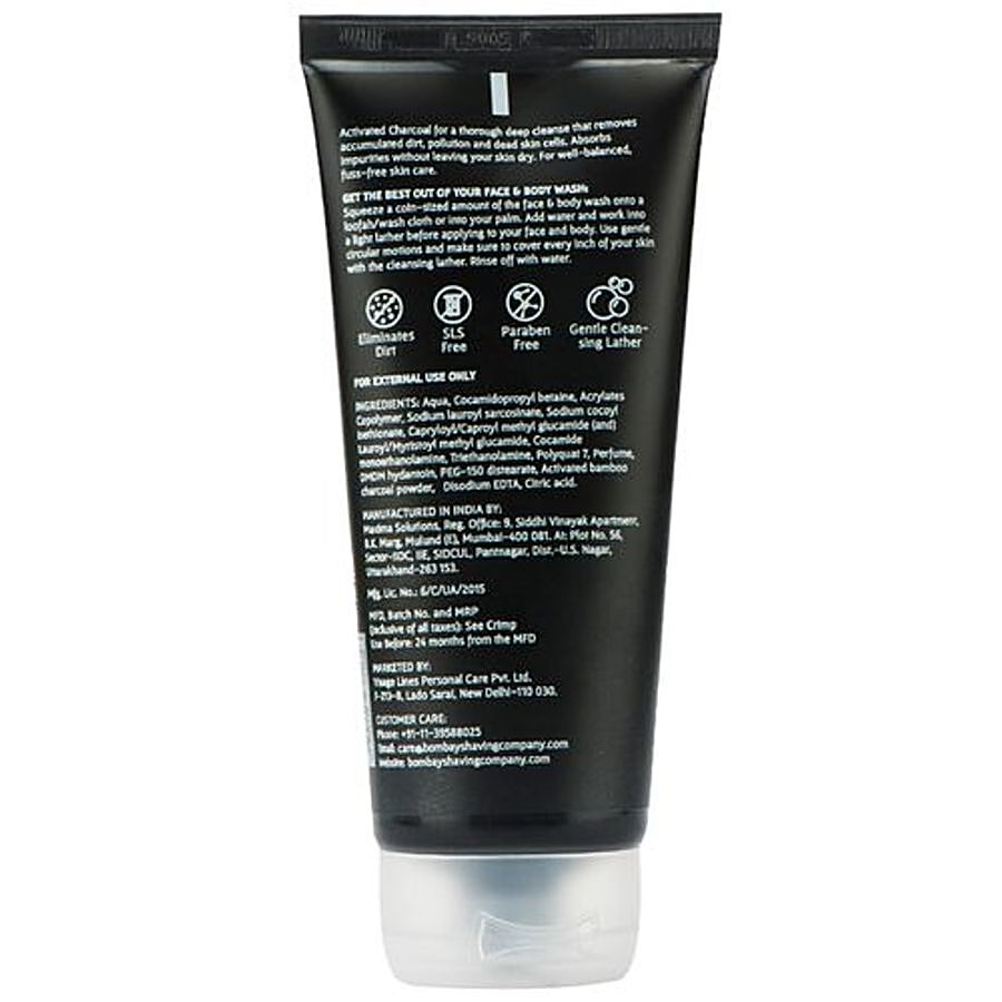 Bombay Shaving Company Activated Charcoal Face & Body Wash - With Anti-Pollution Effect