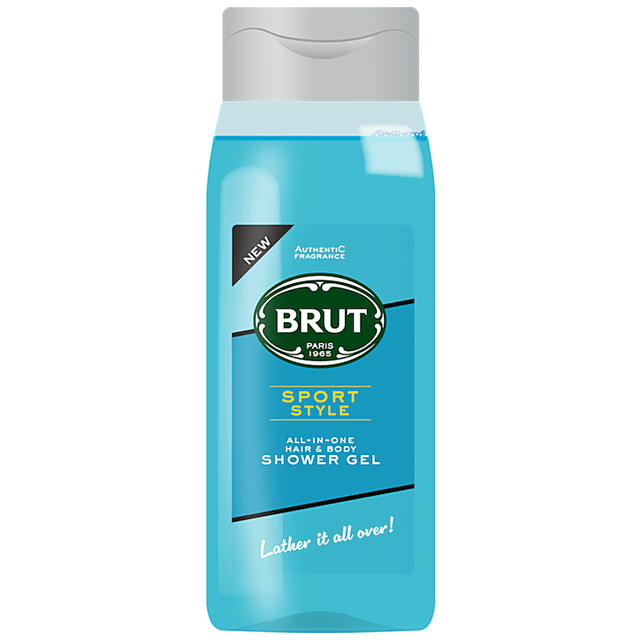 Brut Sport Style All-In-One Hair & Body Shower Gel - For Men