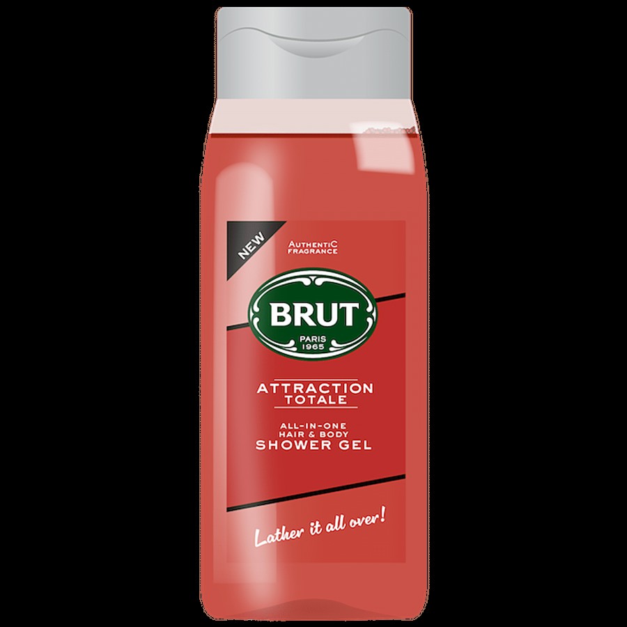 Brut Attraction Total All-In-One Hair & Body Shower Gel - For Men