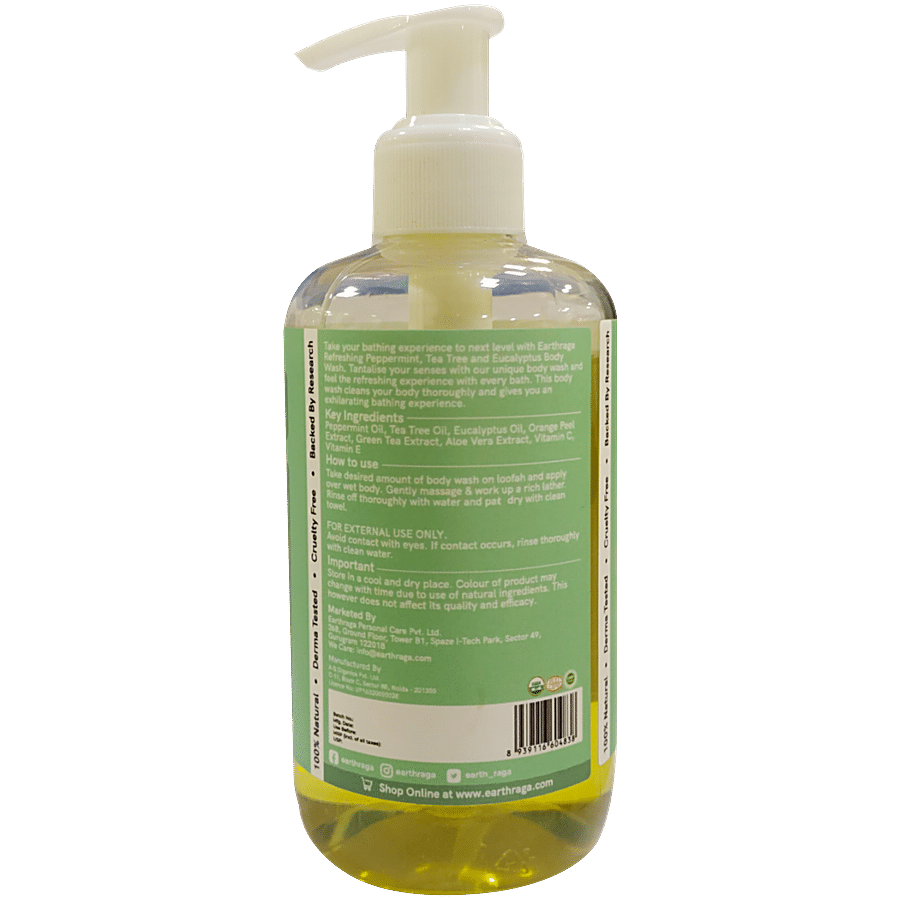 Earthraga Refreshing Peppermint Tea Tree & Eucalyptus Body Wash