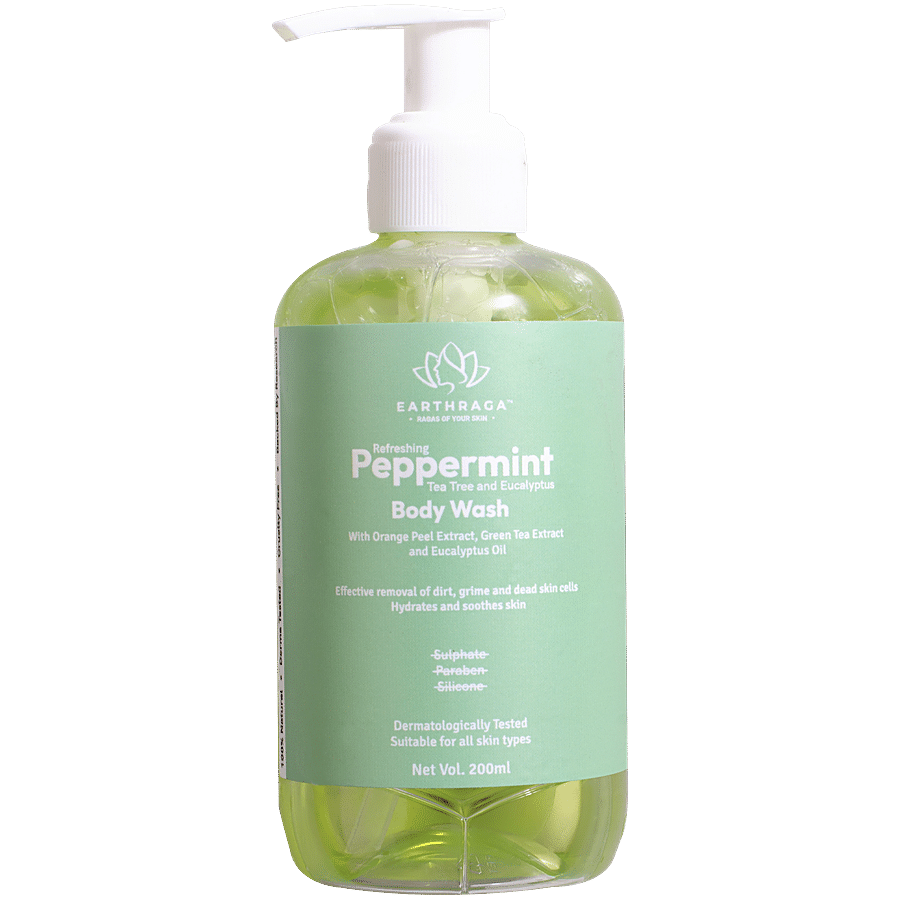 Earthraga Refreshing Peppermint Tea Tree & Eucalyptus Body Wash