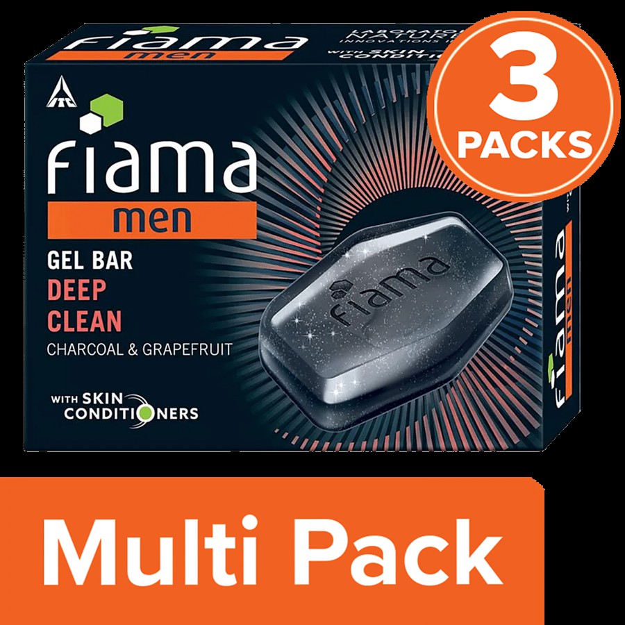 Fiama Men Deep Clean Gel Bar - Charcoal & Grapefruit