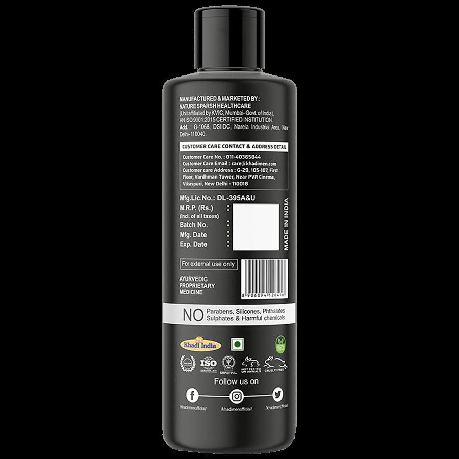 Khadi Men Activated Charcoal Body Wash - Deeply Cleans Pores