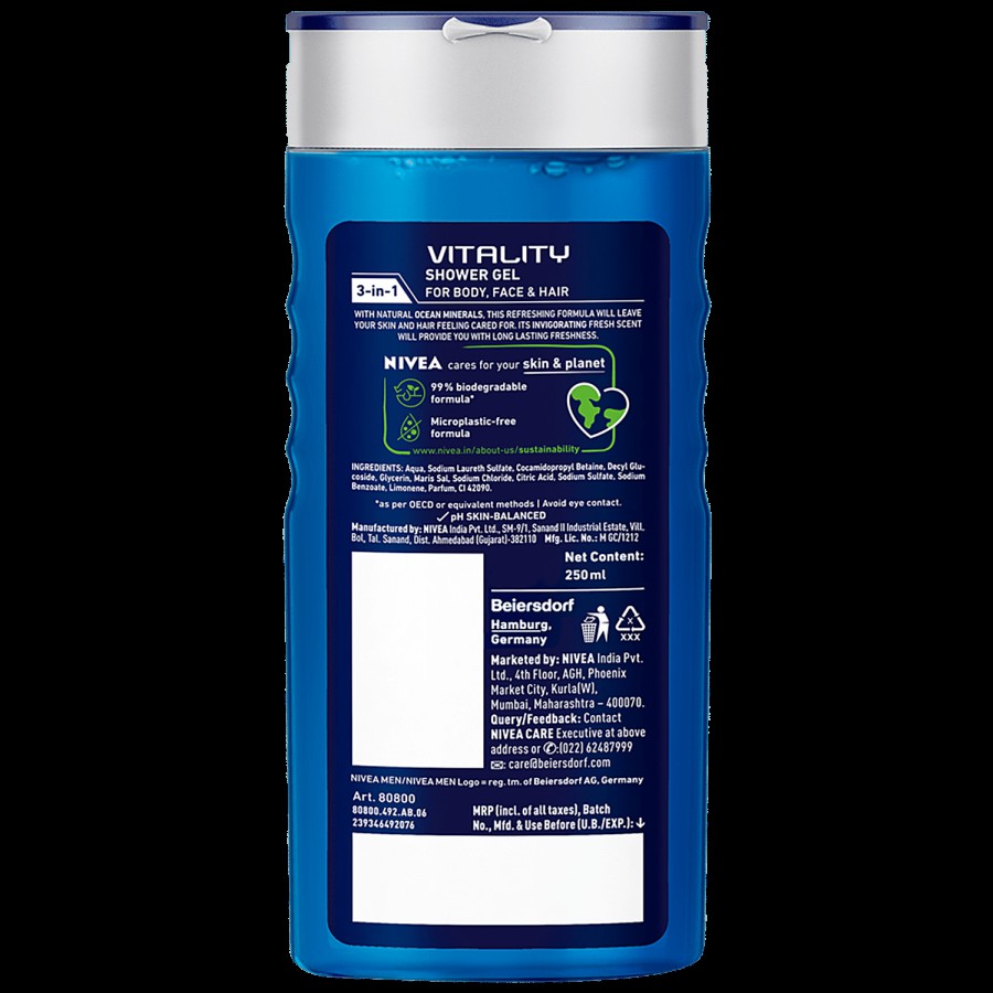 NIVEA Vitality Fresh Shower Gel With Ocean Minerals For Body