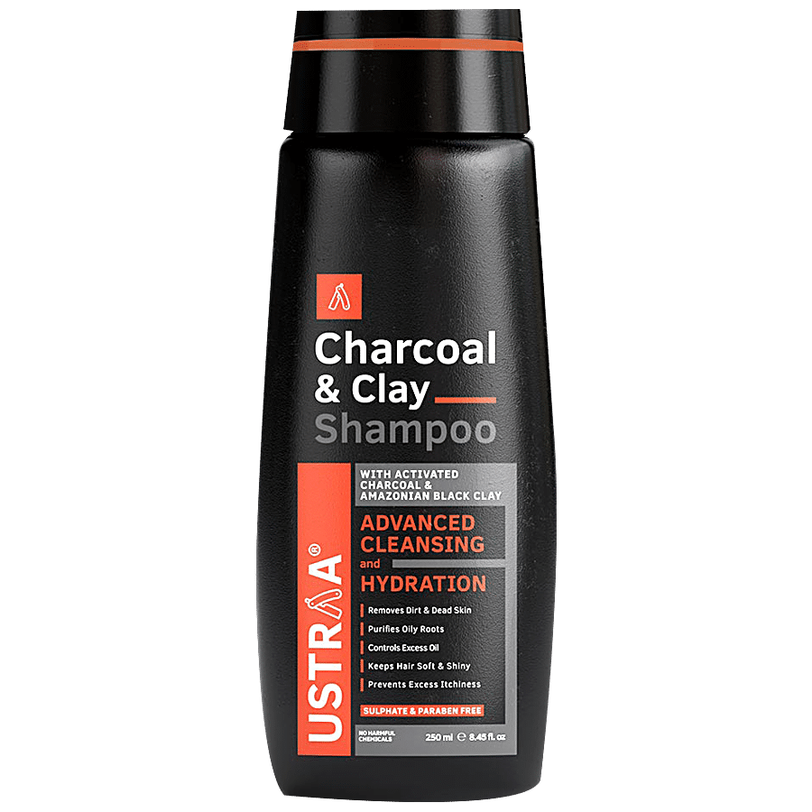 Ustraa Charcoal & Clay Shampoo - Cleansing & Oil Control