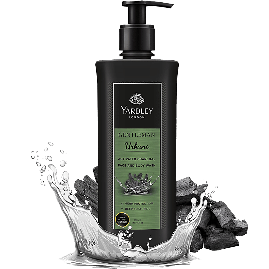 Yardley London Gentleman Urbane Face & Body Wash With Activated Charcoal - For Men