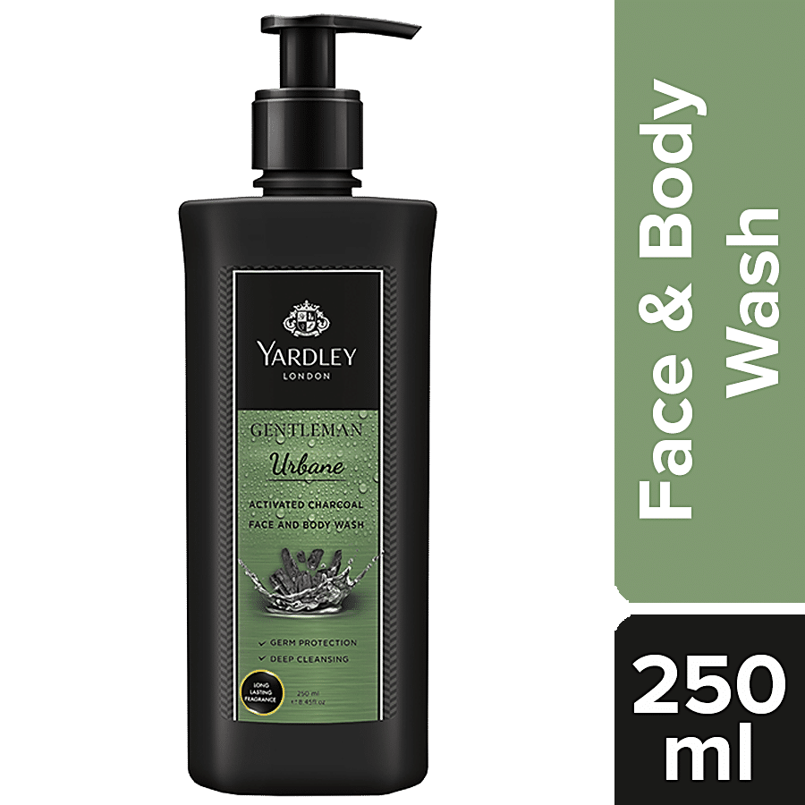 Yardley London Gentleman Urbane Face & Body Wash With Activated Charcoal - For Men