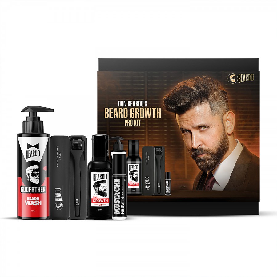 Beardo Don Beard Growth Pro Kit - All Round Regimen For Growth & Maintenance