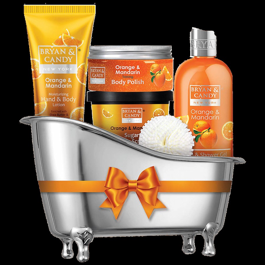 Bryan & Candy  Bath Tub Gift Set - Orange & Mandarin