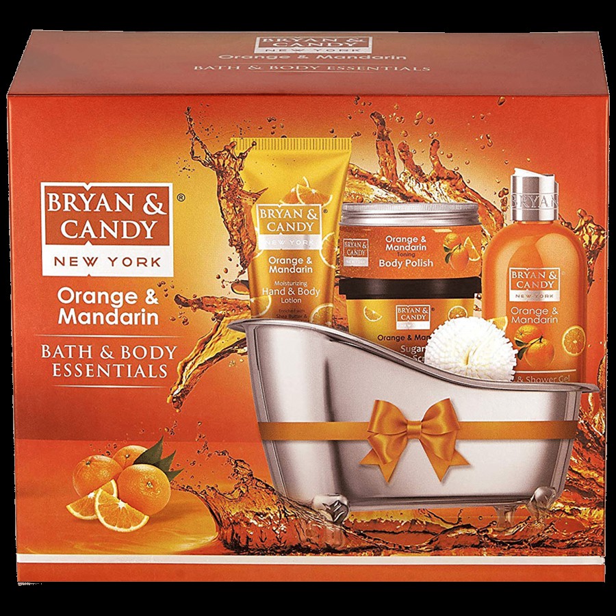 Bryan & Candy  Bath Tub Gift Set - Orange & Mandarin