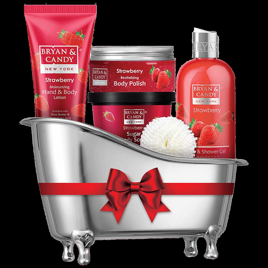 Bryan & Candy  Bath Tub Gift Set - Strawberry