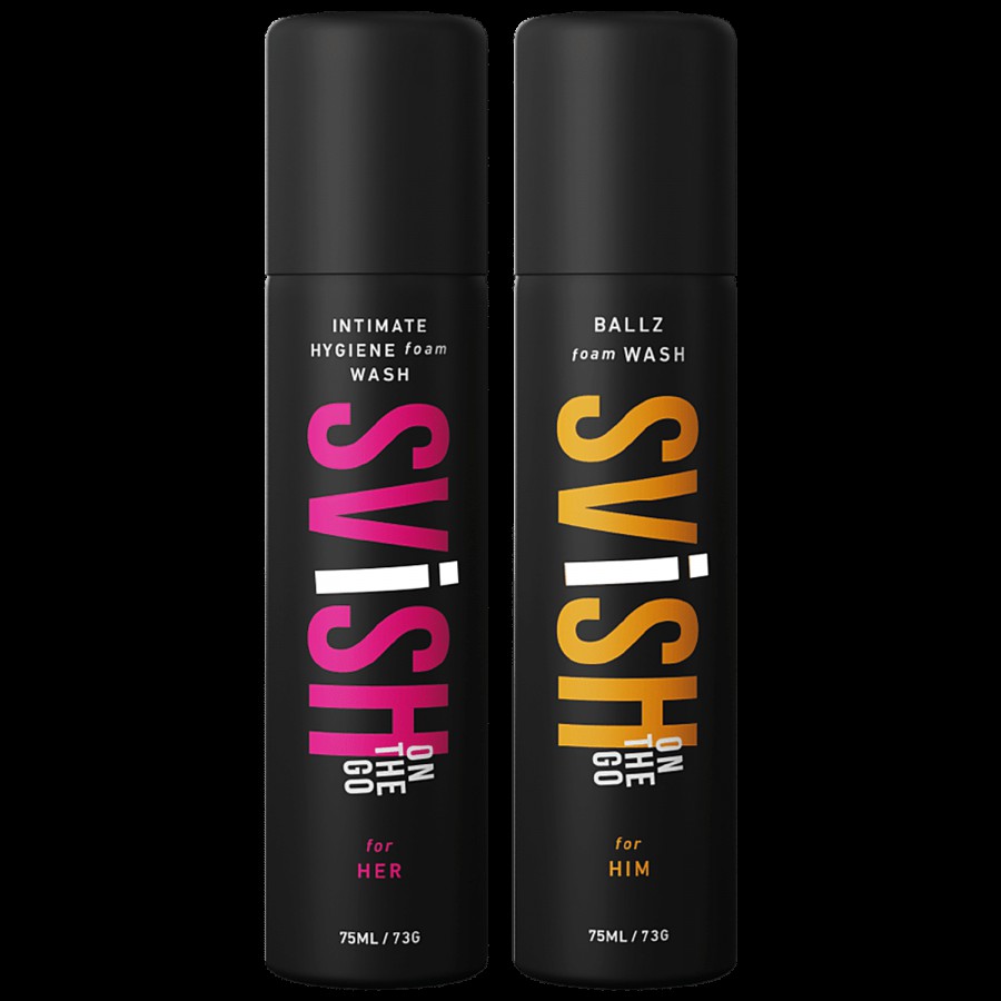 Svish On The Go His & Her Kit - Intimate Hygiene & Ballz Foam Wash