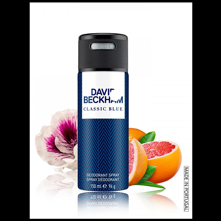 David Beckham Classic Blue Deodorant Spray - For Men