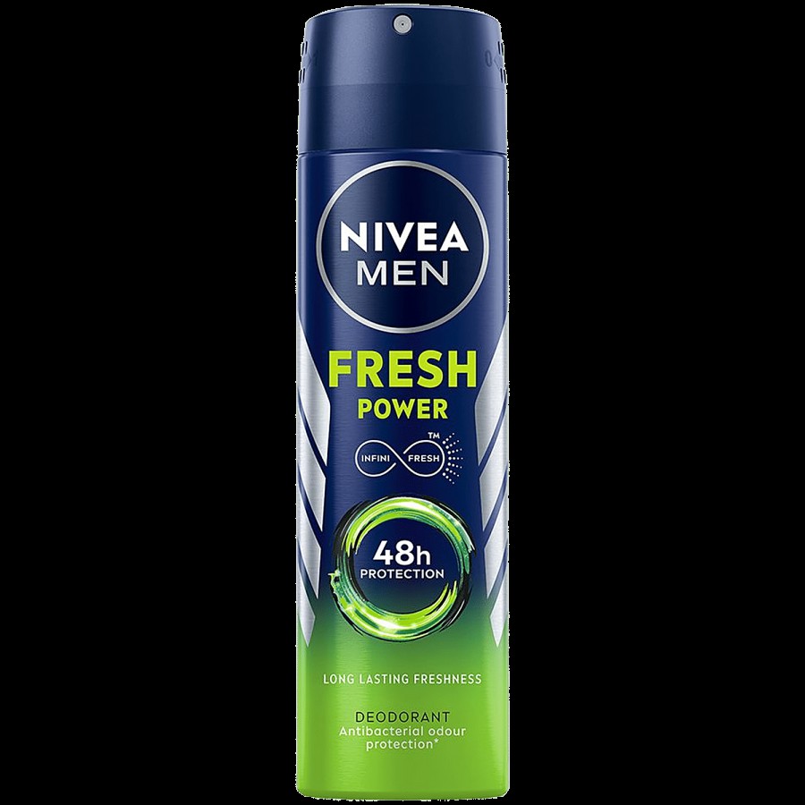 NIVEA Fresh Power Men Deodorant - 48h Long Lasting Freshness With Fresh Musk Scent