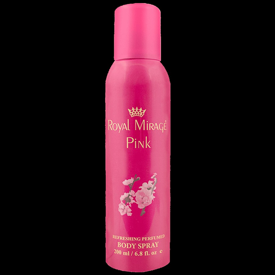 Royal Mirage Pink Refreshing Perfumed Body Spray - Provides Long-Lasting Fragrance