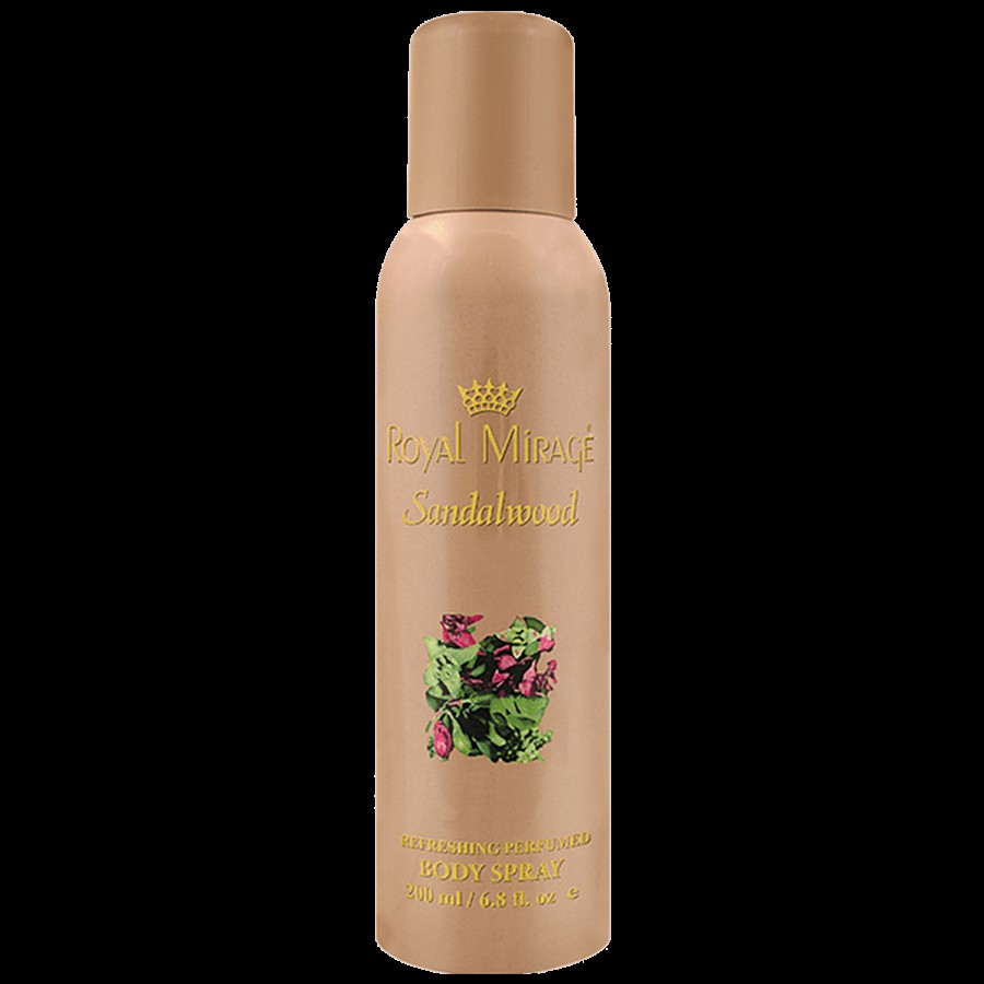 Royal Mirage Sandalwood Refreshing Perfumed Body Spray - Provides Long-Lasting Fragrance