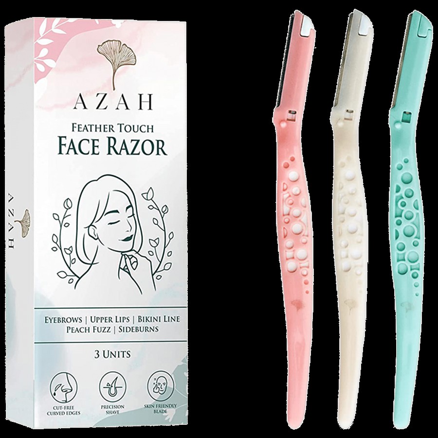 Azah Feather Touch Face & Eyebrow Razor For Women - Scratch Free Facial Hair Removal