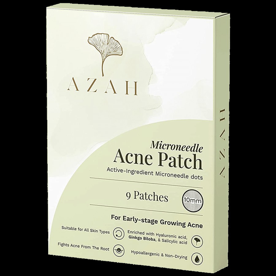 Azah Microneedle Acne Patches - Transparent Hydrocolloid With Fine Microneedles For Scarring