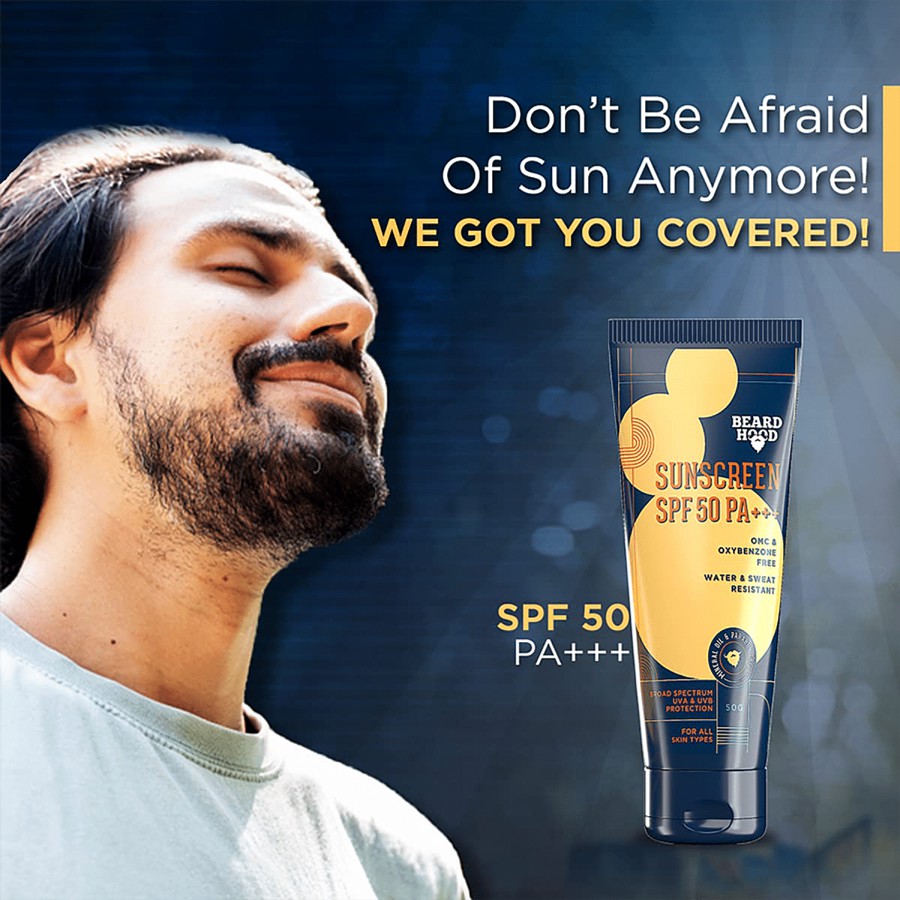 Beardhood Sunscreen - SPF 50 PA+++ OMC & Oxybenzone Free