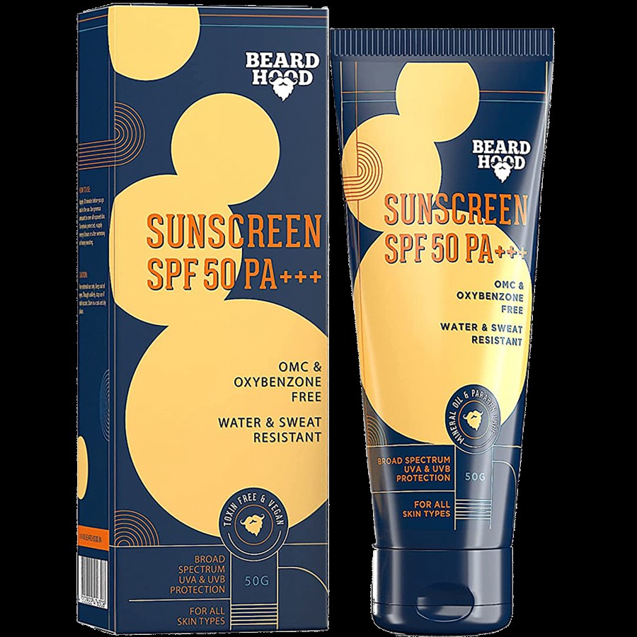 Beardhood Sunscreen - SPF 50 PA+++ OMC & Oxybenzone Free