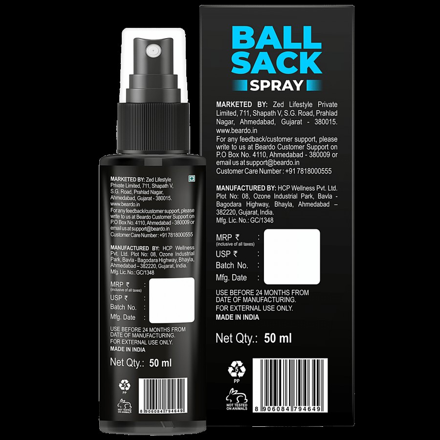 Beardo Ball Sack Spray - Relieves Odour