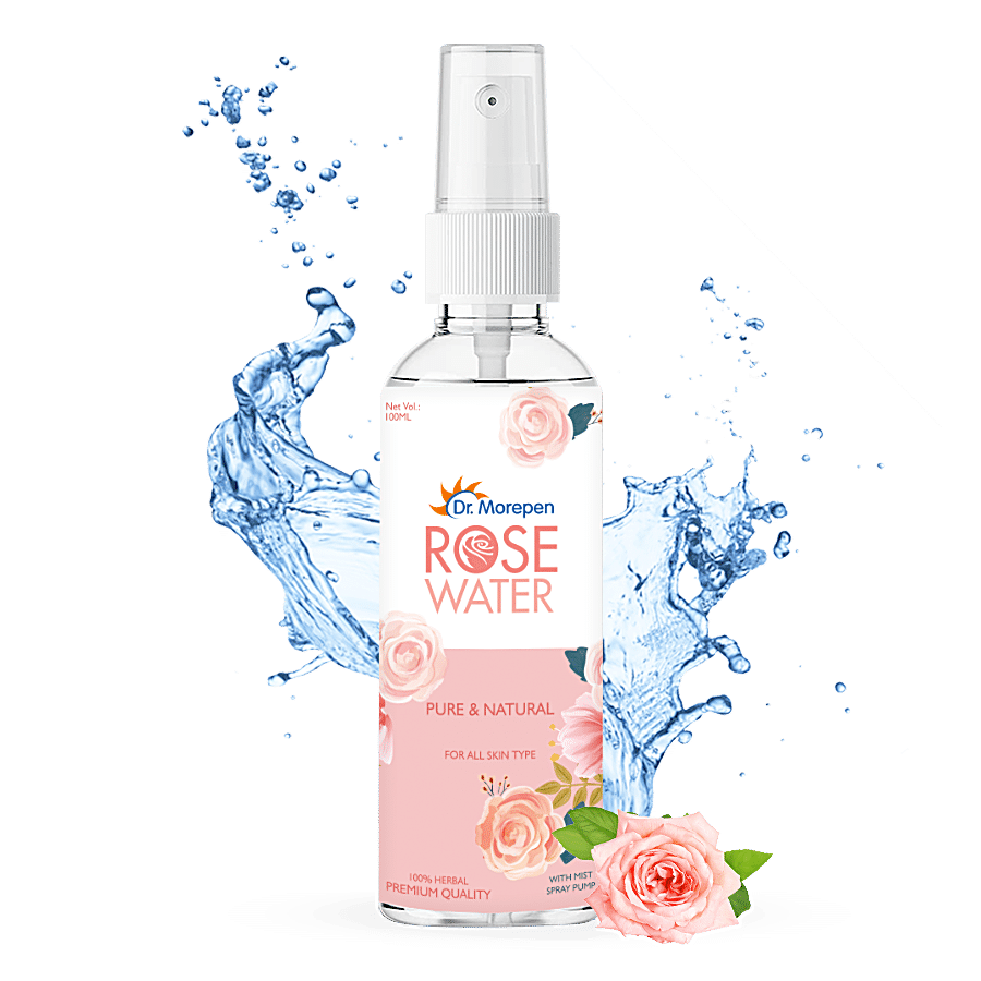 Dr. Morepen Rose Water With Mist Spray Pump - Pure & Natural