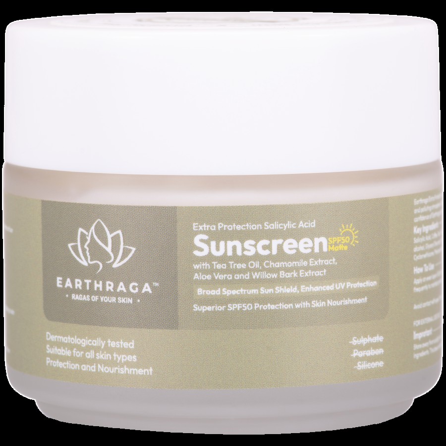 Earthraga Extra Protection Salicylic Acid Matte Sunscreen - SPF 50