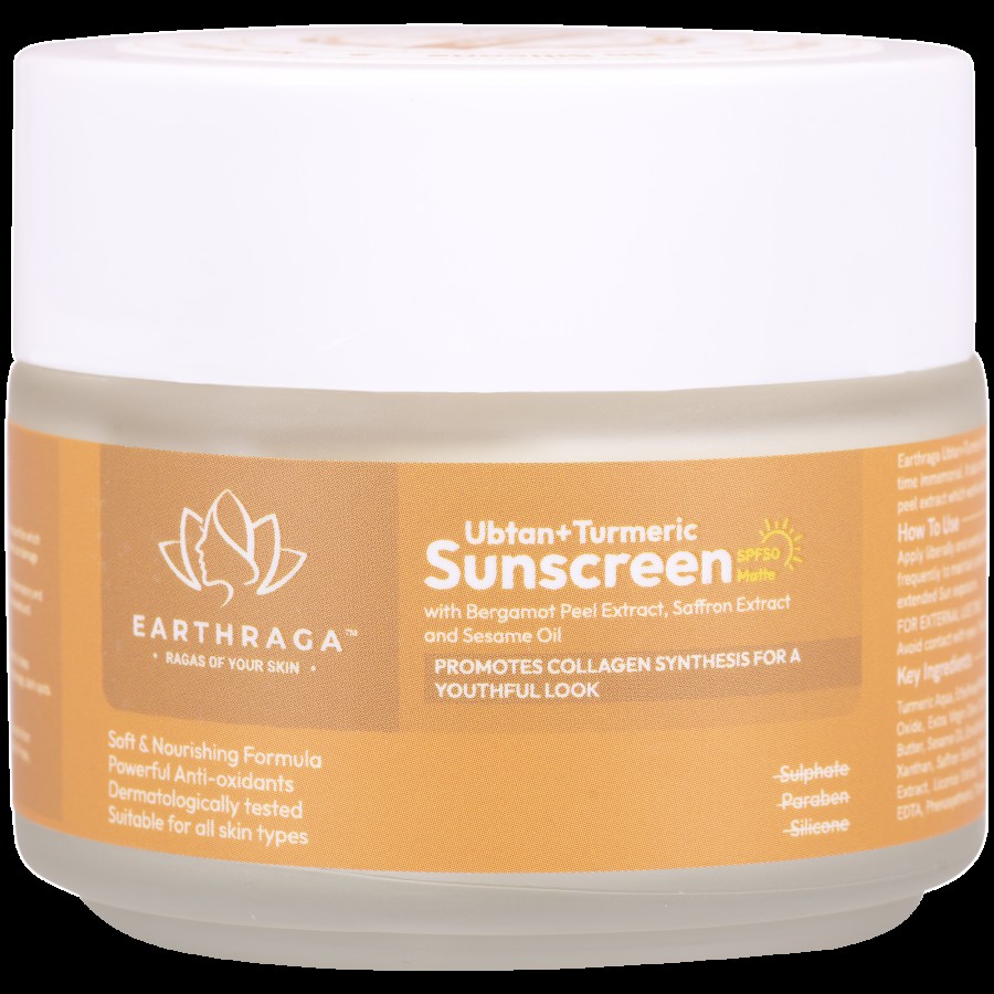 Earthraga Ubtan & Turmeric Matte Sunscreen - SPF 50