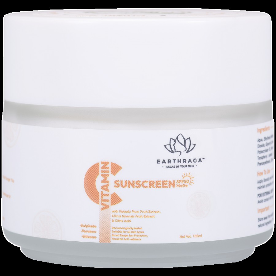 Earthraga Vitamin C Matte Sunscreen - SPF 50